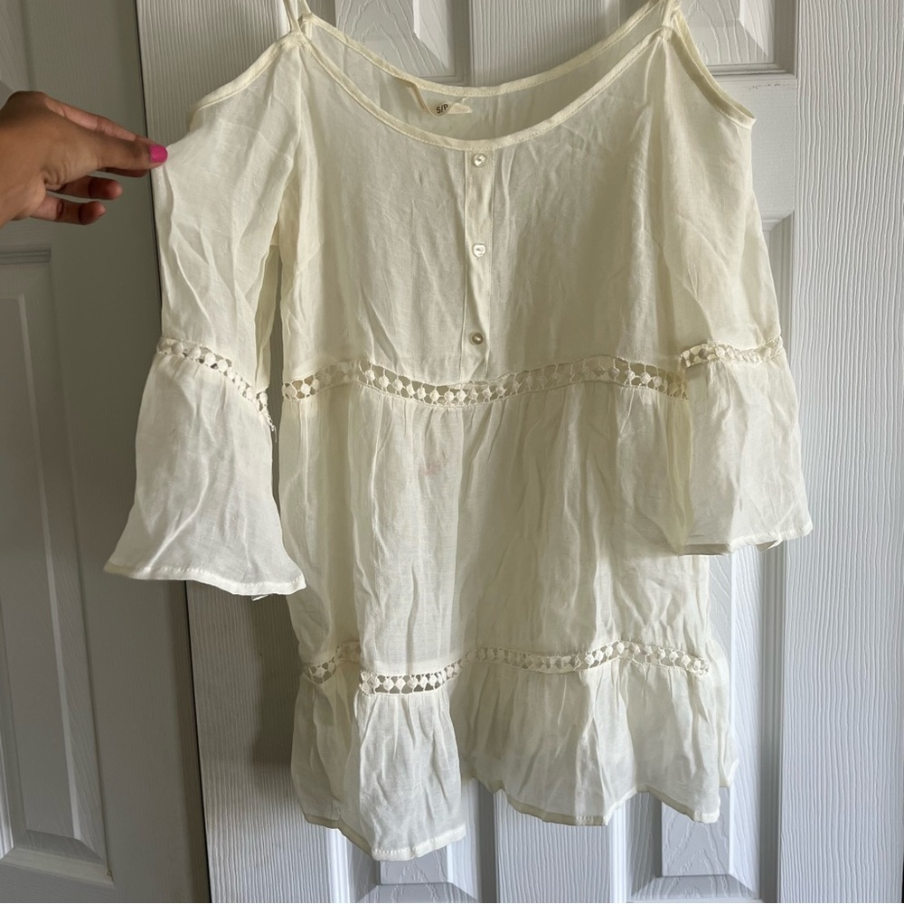 Bluenotes White Cover Up Tank Top | Medium
